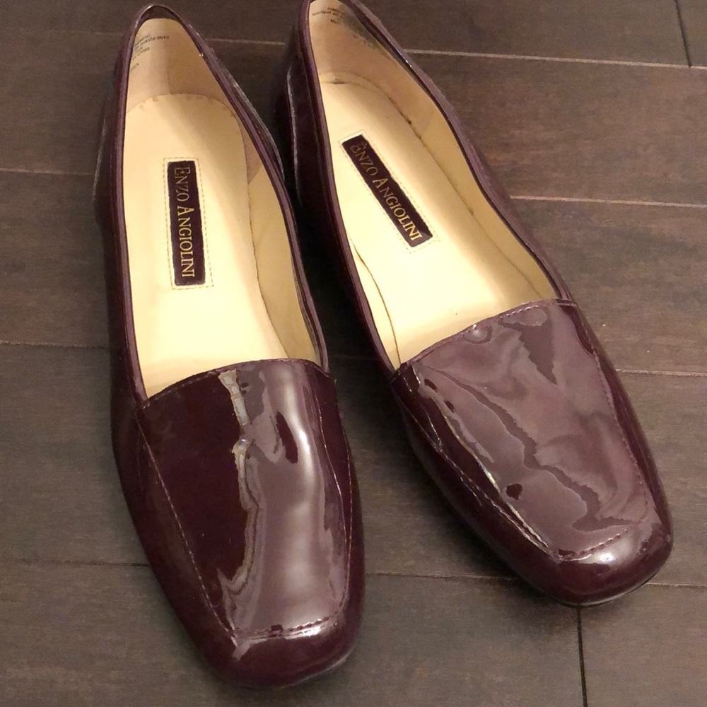 Enzo Angiolini Burgundy Patent Leather Flats